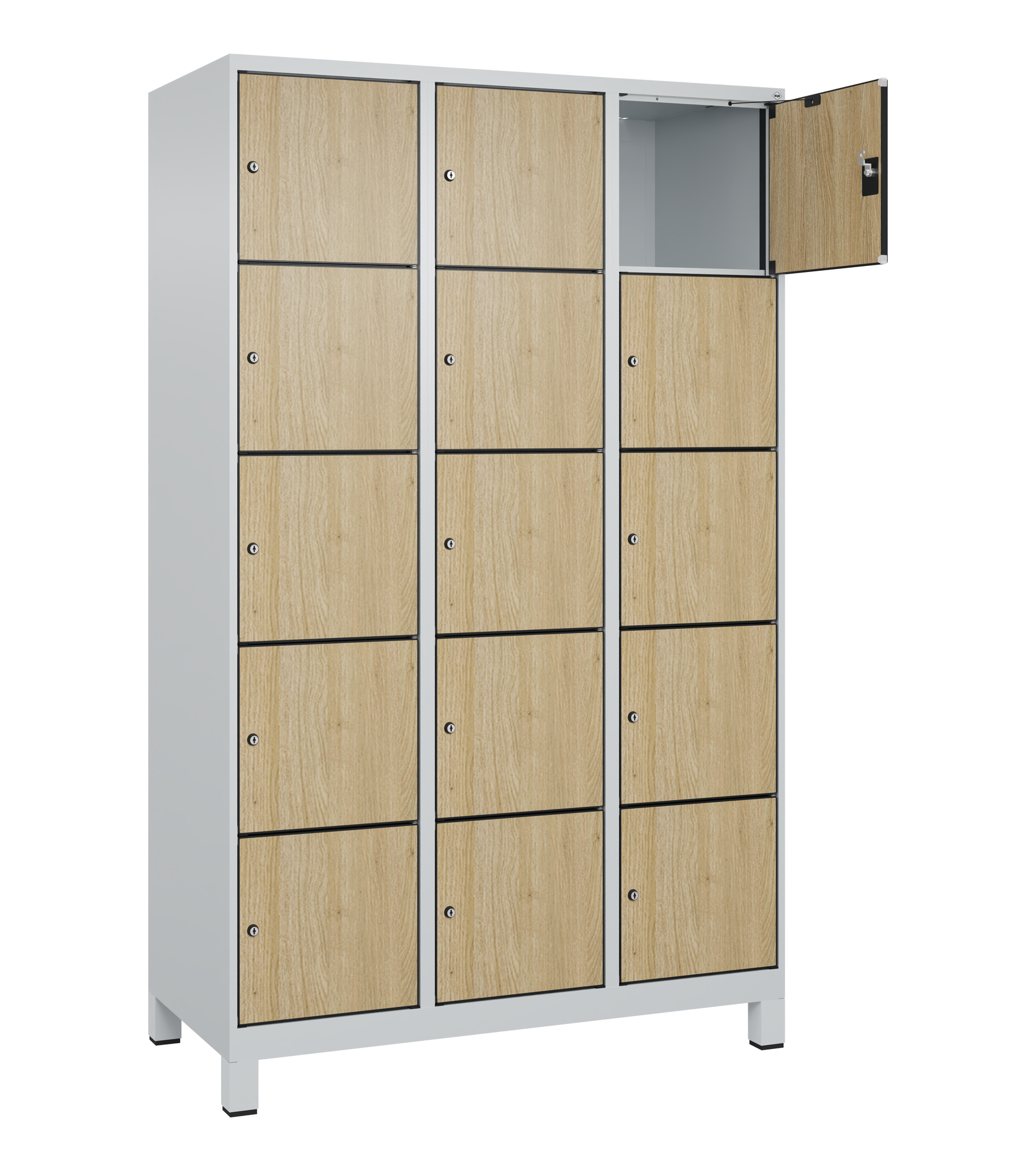 C+P Schlie�fachschrank Evolo PLUS, F��e, 15 F�cher, 1950x1200x500mm