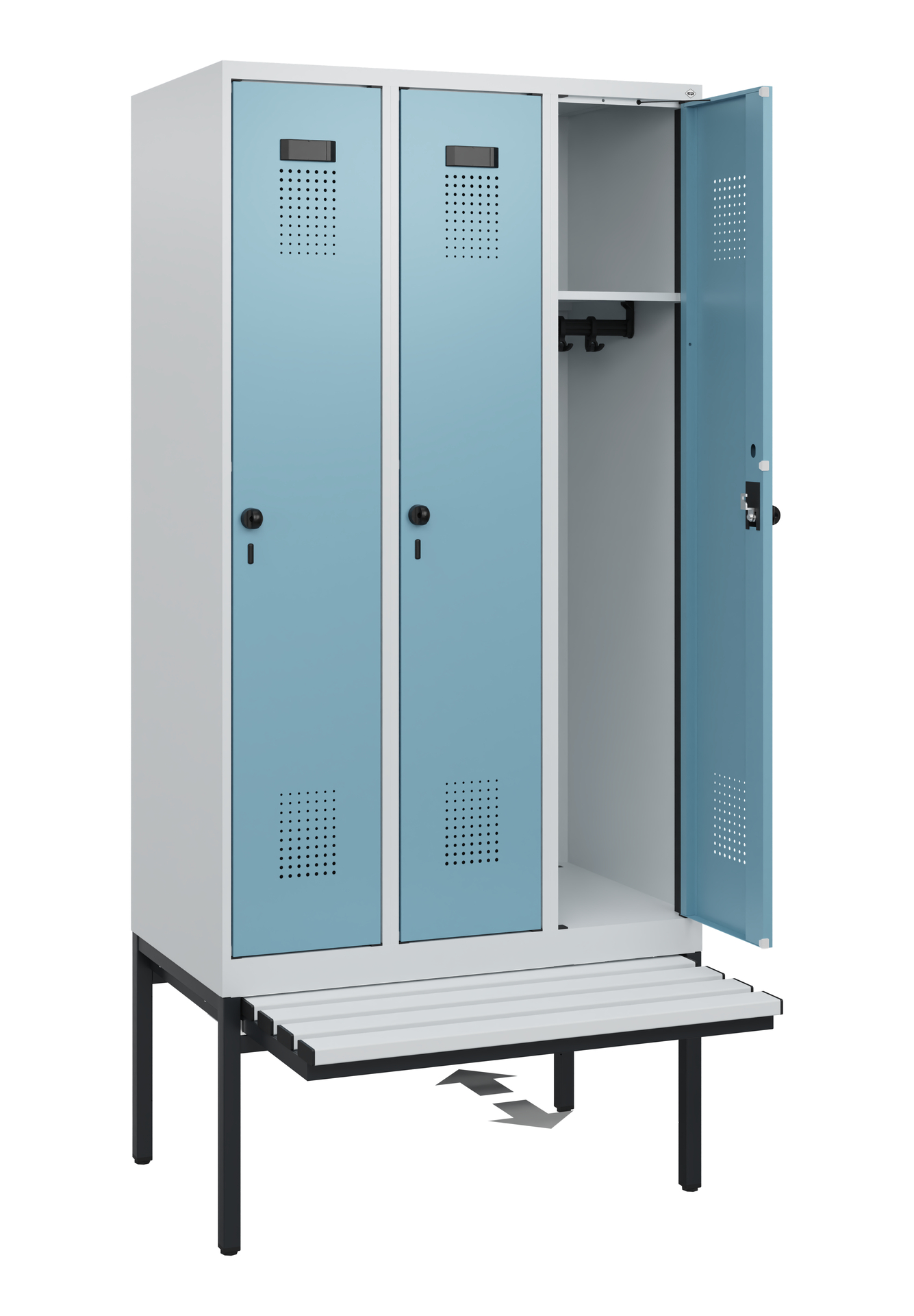 C+P Spind Evolo PLUS, Bank, 3 Abteile, 1950x900x815mm