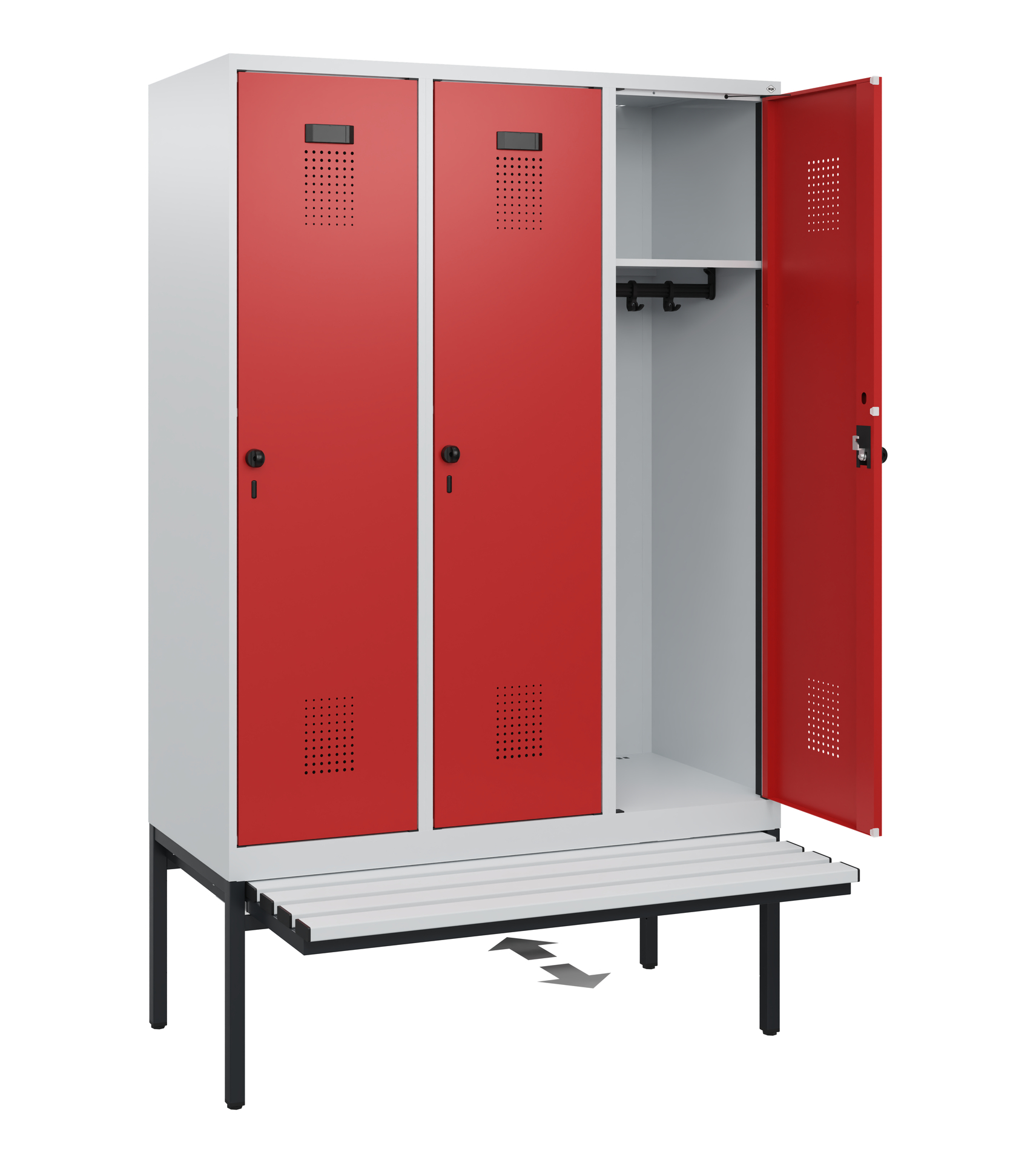 C+P Spind Evolo PLUS, Bank, 3 Abteile, 1950x1200x815mm