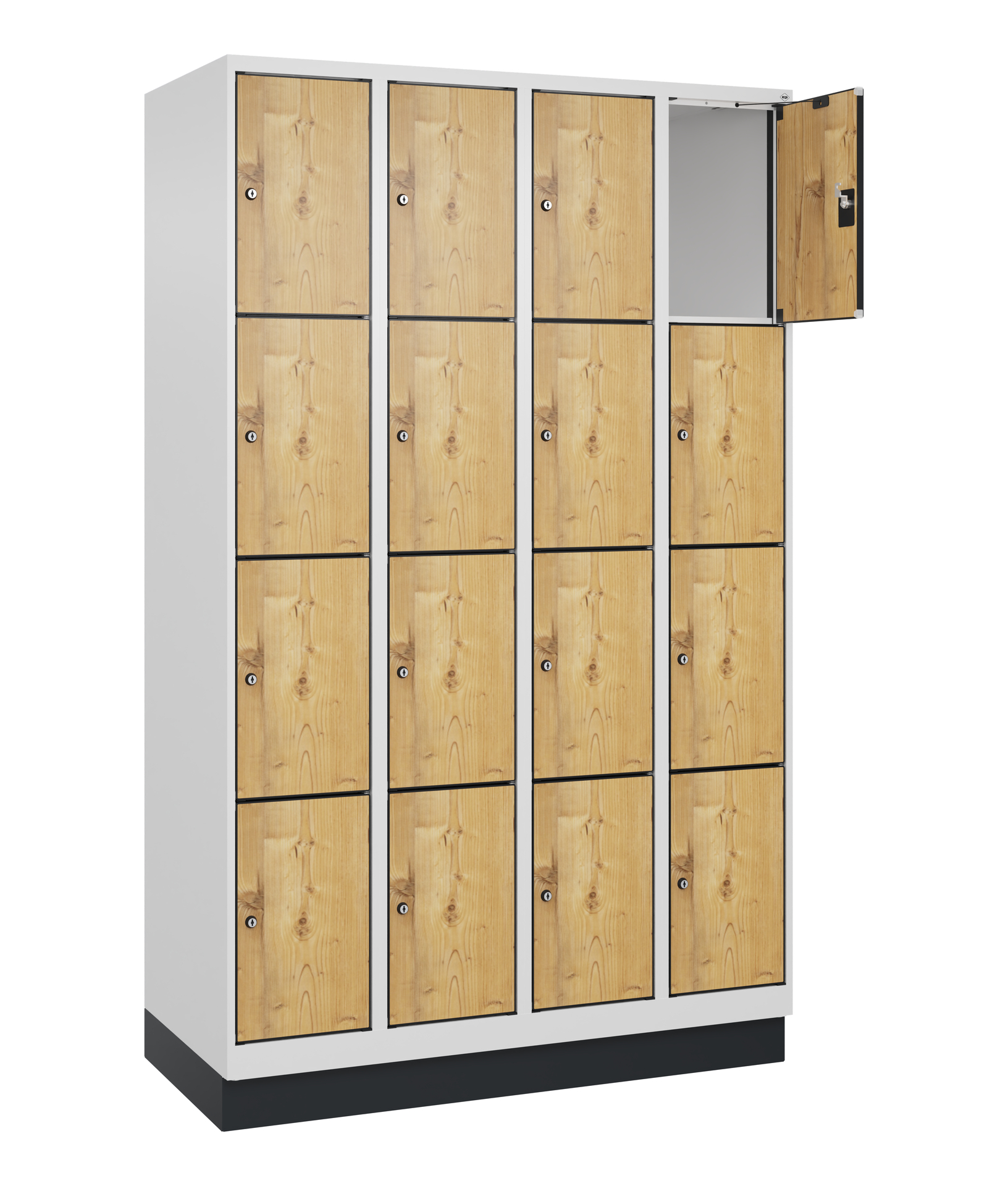 C+P Schlie�fachschrank Evolo PLUS, Sockel, 16 F�cher, 1950x1200x500mm
