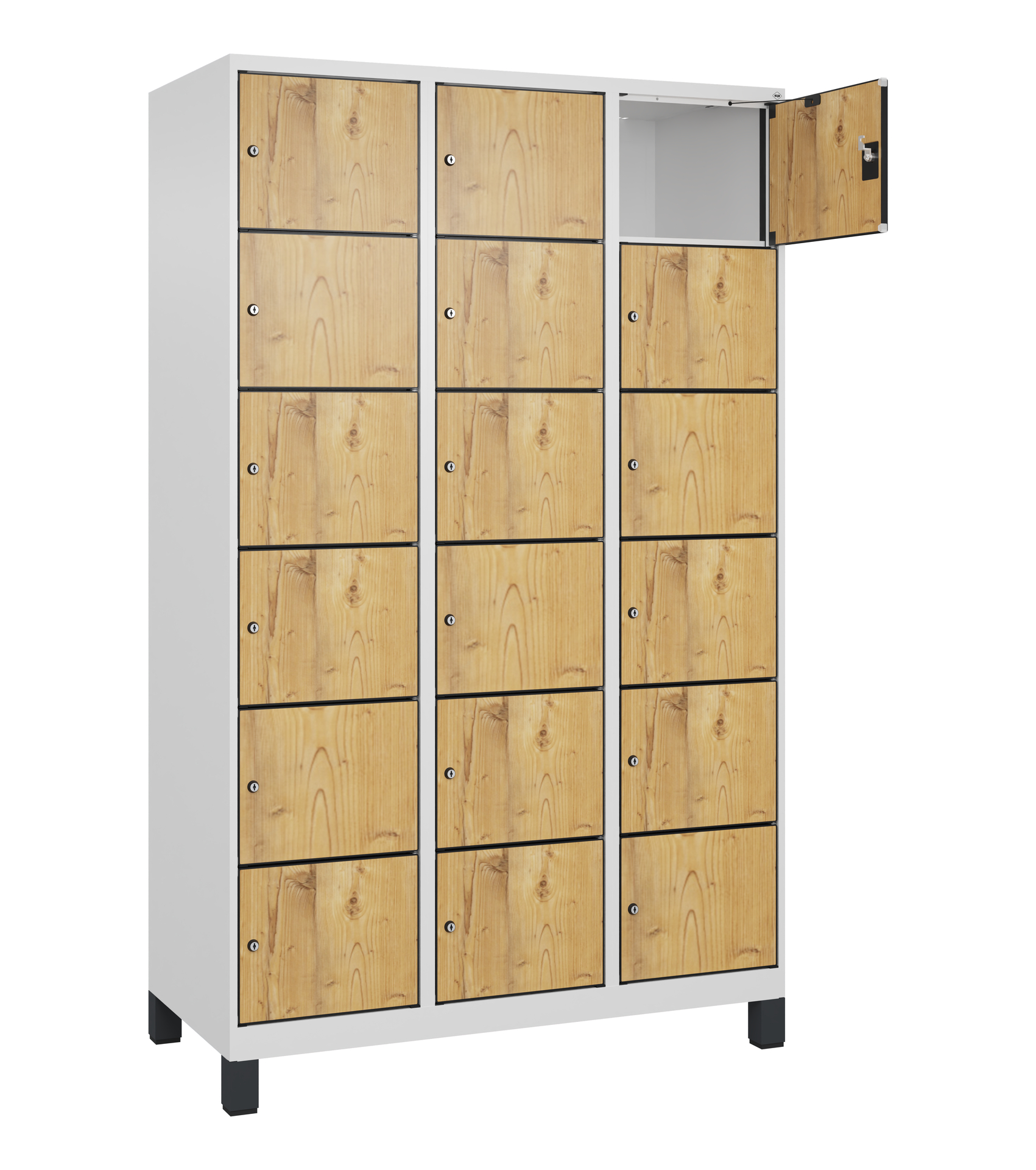 C+P Schlie�fachschrank Evolo PLUS, F��e, 18 F�cher, 1950x1200x500mm