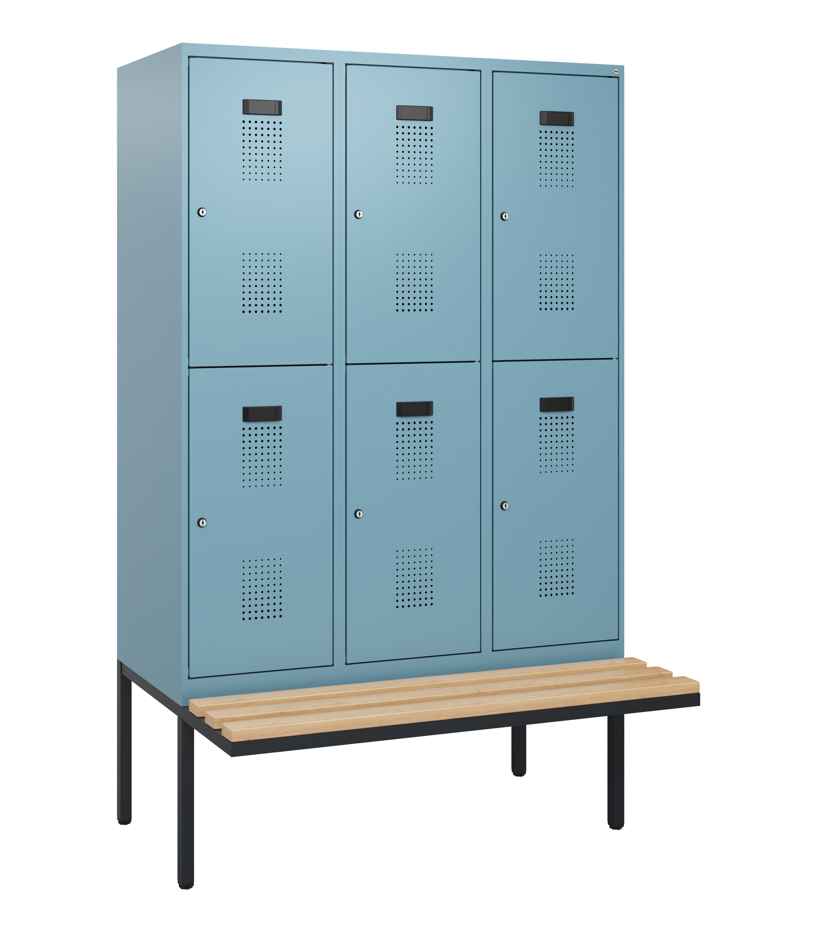 C+P Doppelstock-Spind Evolo PLUS, Bank, 6 Fächer, 