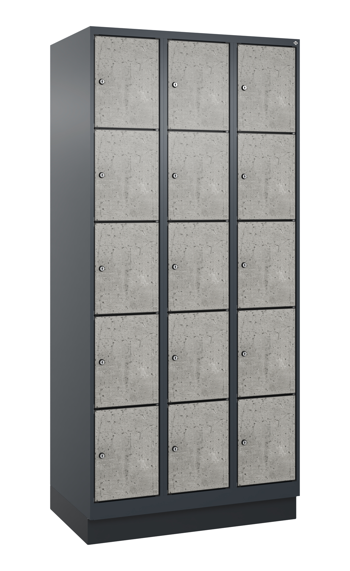 C+P Schlie�fachschrank Evolo PLUS, Sockel, 15 F�cher, 1950x900x500mm