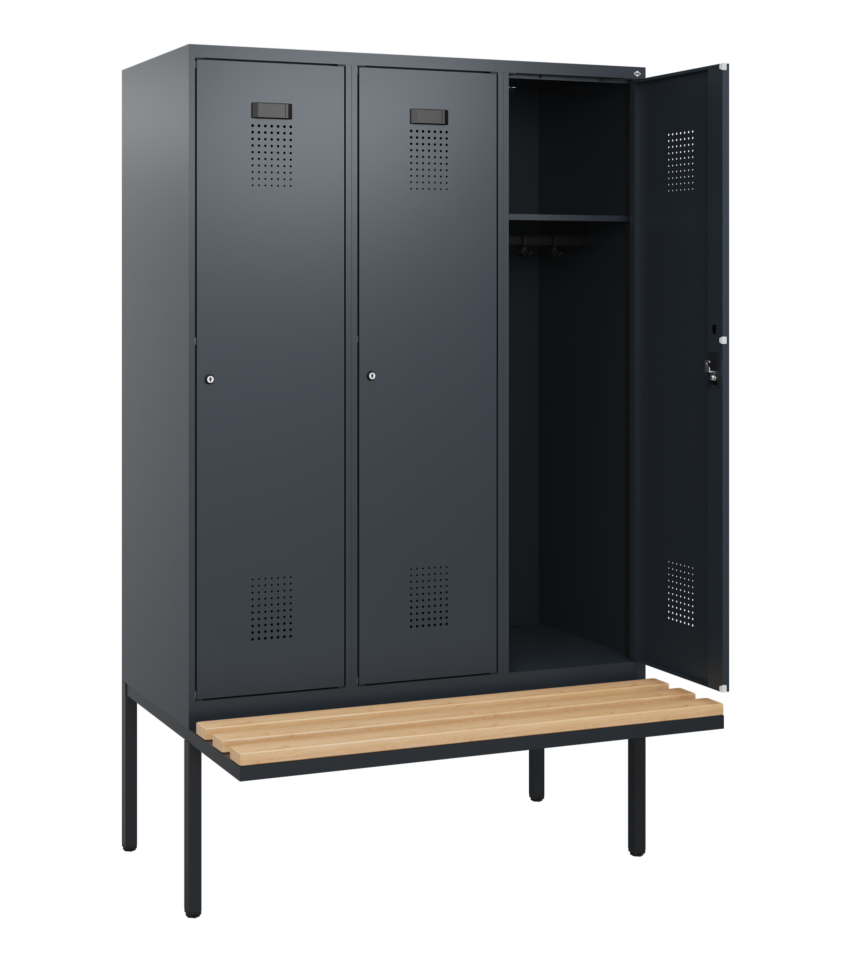 C+P Spind Evolo PLUS, Bank, 3 Abteile, 1950x1200x8