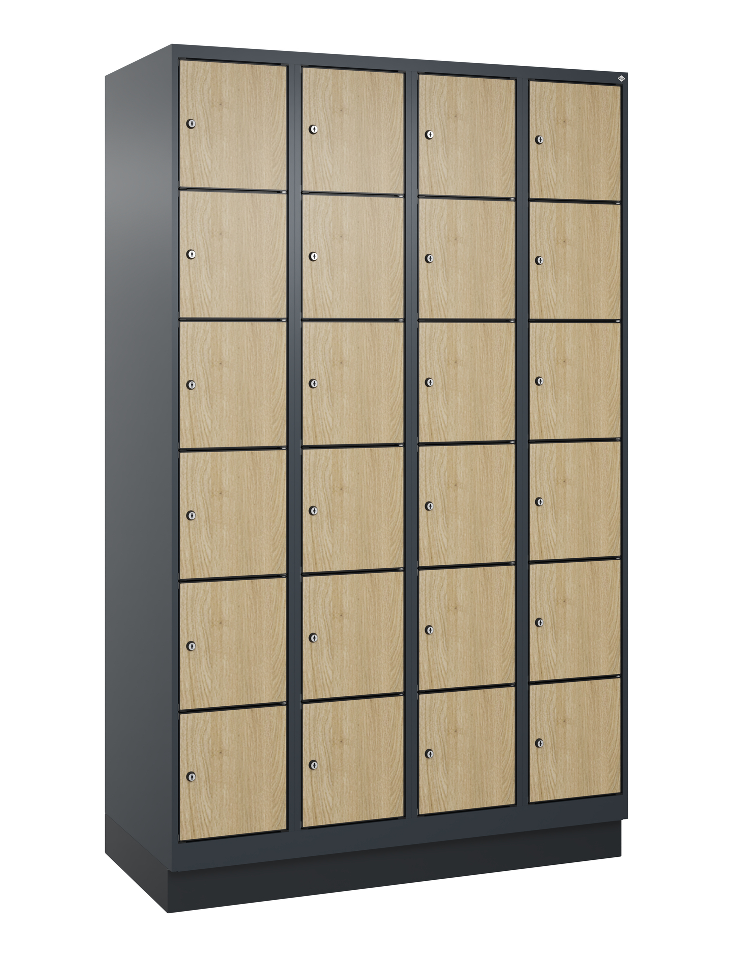 C+P Schlie�fachschrank Evolo PLUS, Sockel, 24 F�cher, 1950x1200x500mm