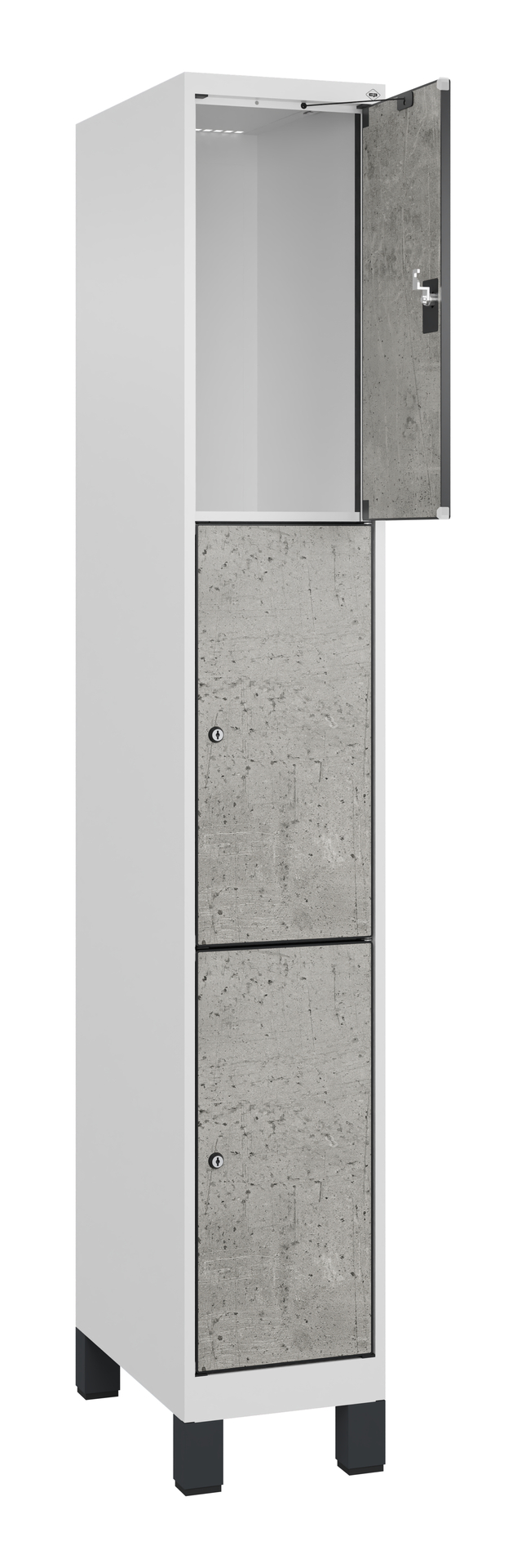 C+P Schlie�fachschrank Evolo PLUS, F��e, 3 F�cher, 1950x300x500mm
