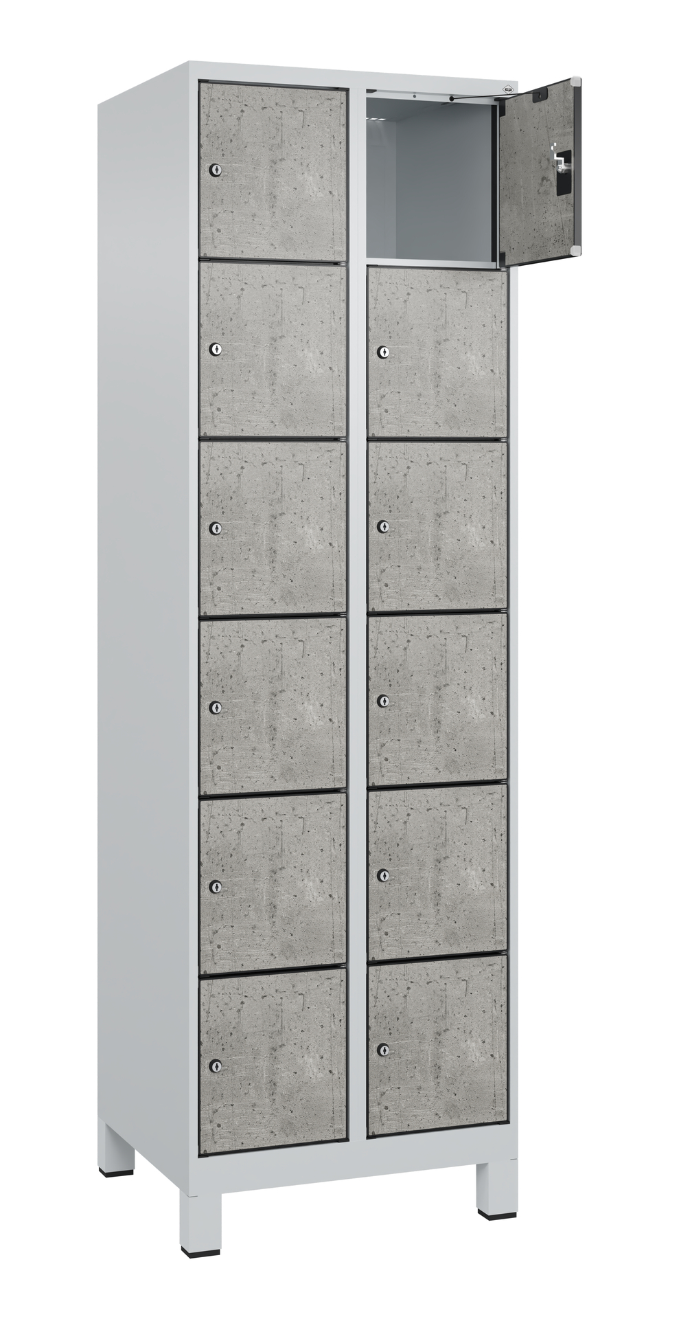C+P Schlie�fachschrank Evolo PLUS, F��e, 12 F�cher, 1950x600x500mm