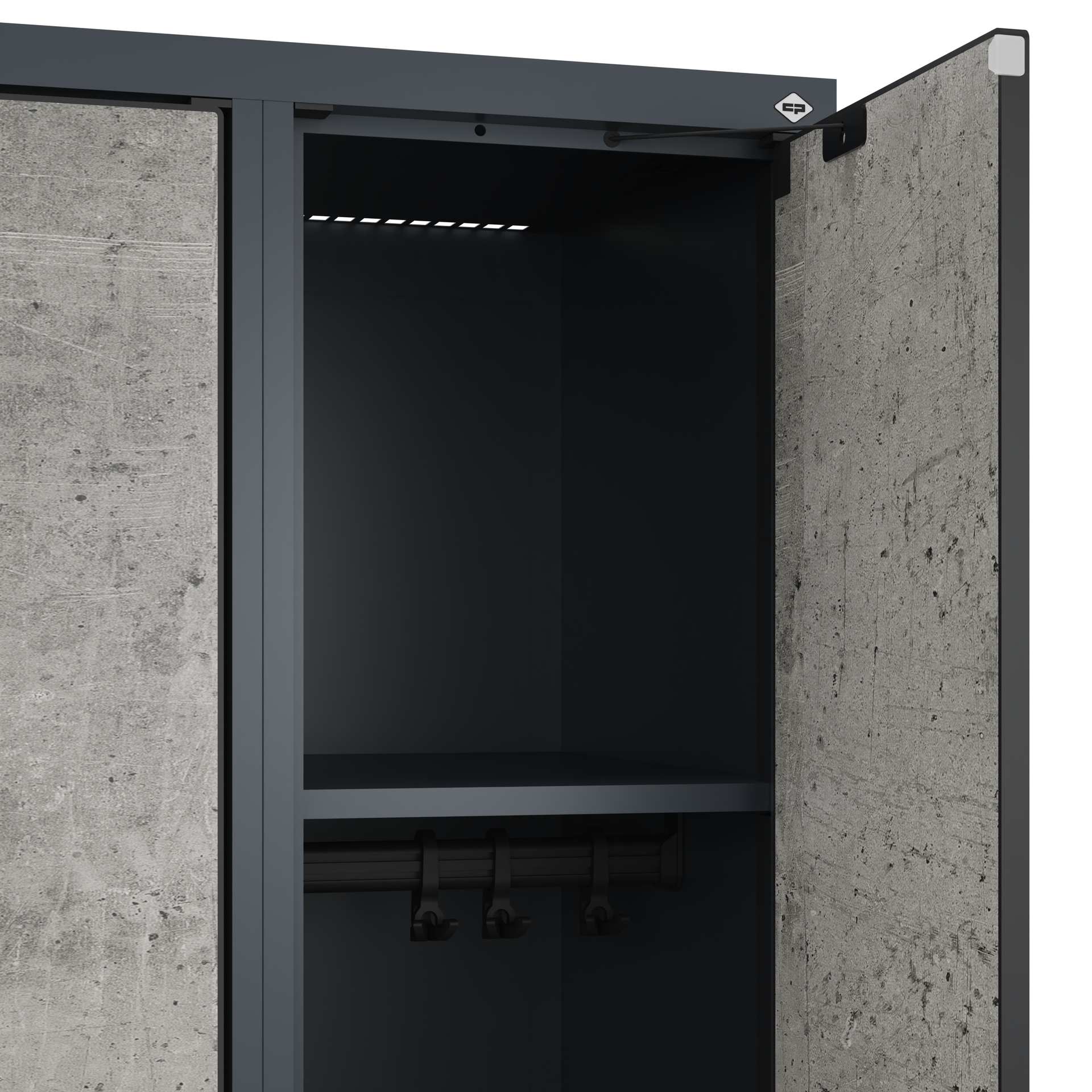 C+P Spind Evolo PLUS, Gestell, 1 Abteil, 2120x300x500mm