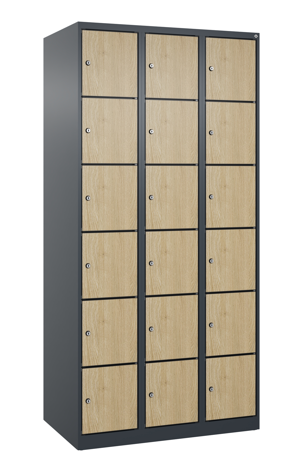 C+P Schlie�fachschrank Evolo PLUS, 18 F�cher, 1850x900x500mm