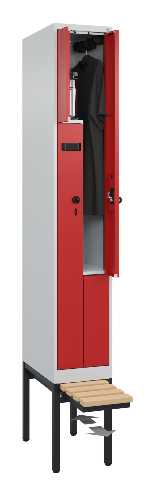 C+P Z-Spind Evolo PLUS, Bank, 2 Fächer, 2120x300x815mm