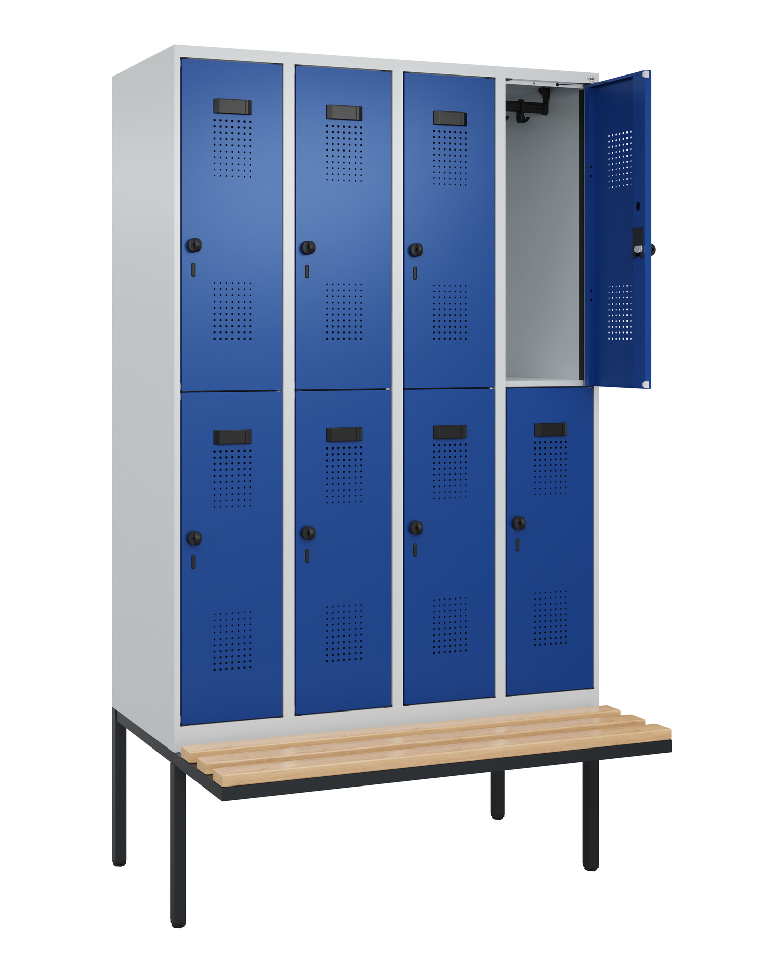 C+P Doppelstock-Spind Evolo PLUS, Bank, 8 Fächer, 