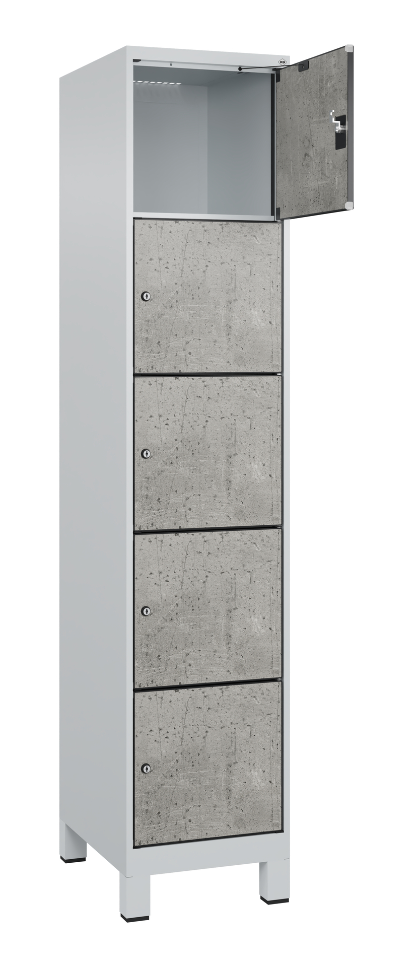 C+P Schlie�fachschrank Evolo PLUS, F��e, 5 F�cher, 1950x400x500mm