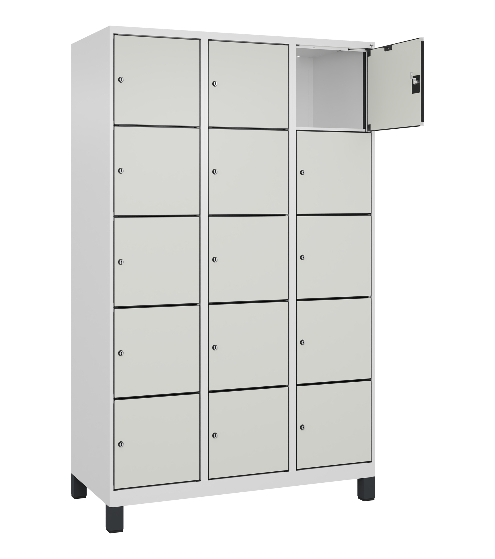 C+P Schlie�fachschrank Evolo PLUS, F��e, 15 F�cher, 1950x1200x500mm