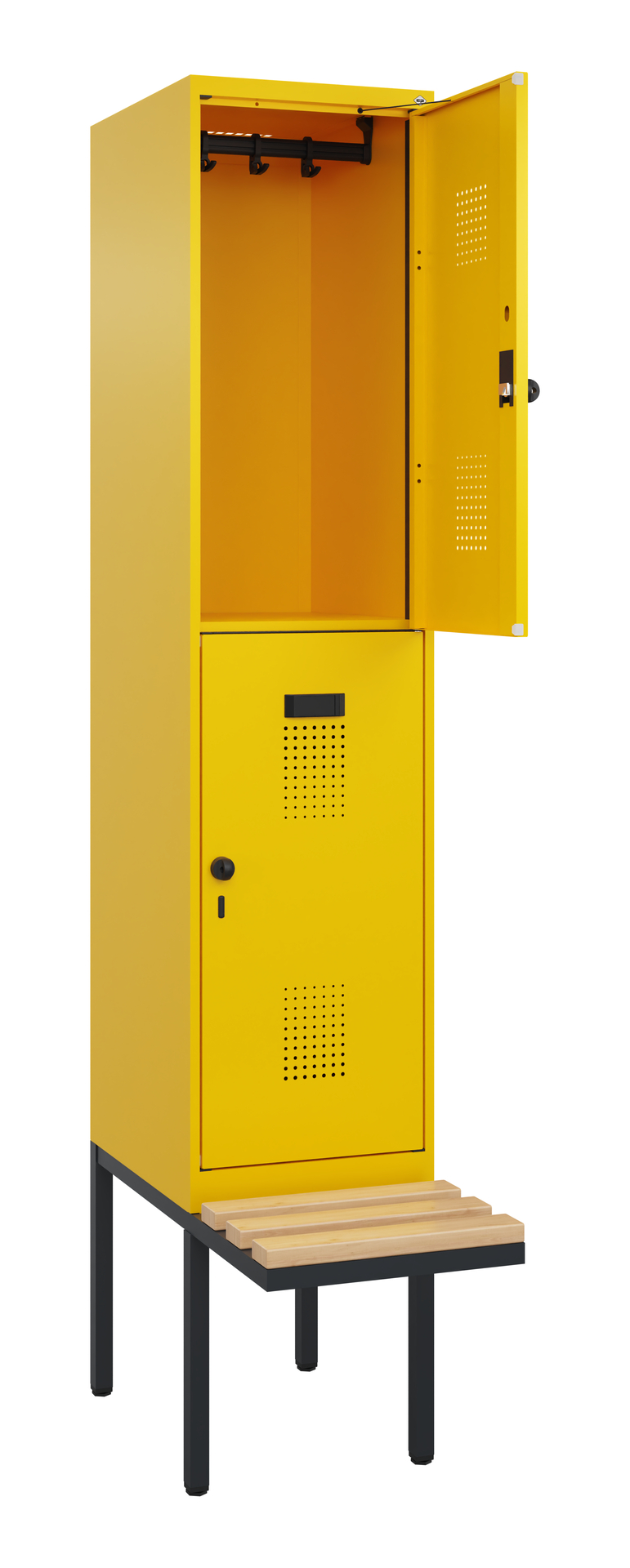 C+P Doppelstock-Spind Evolo PLUS, Bank, 2 Fächer, 