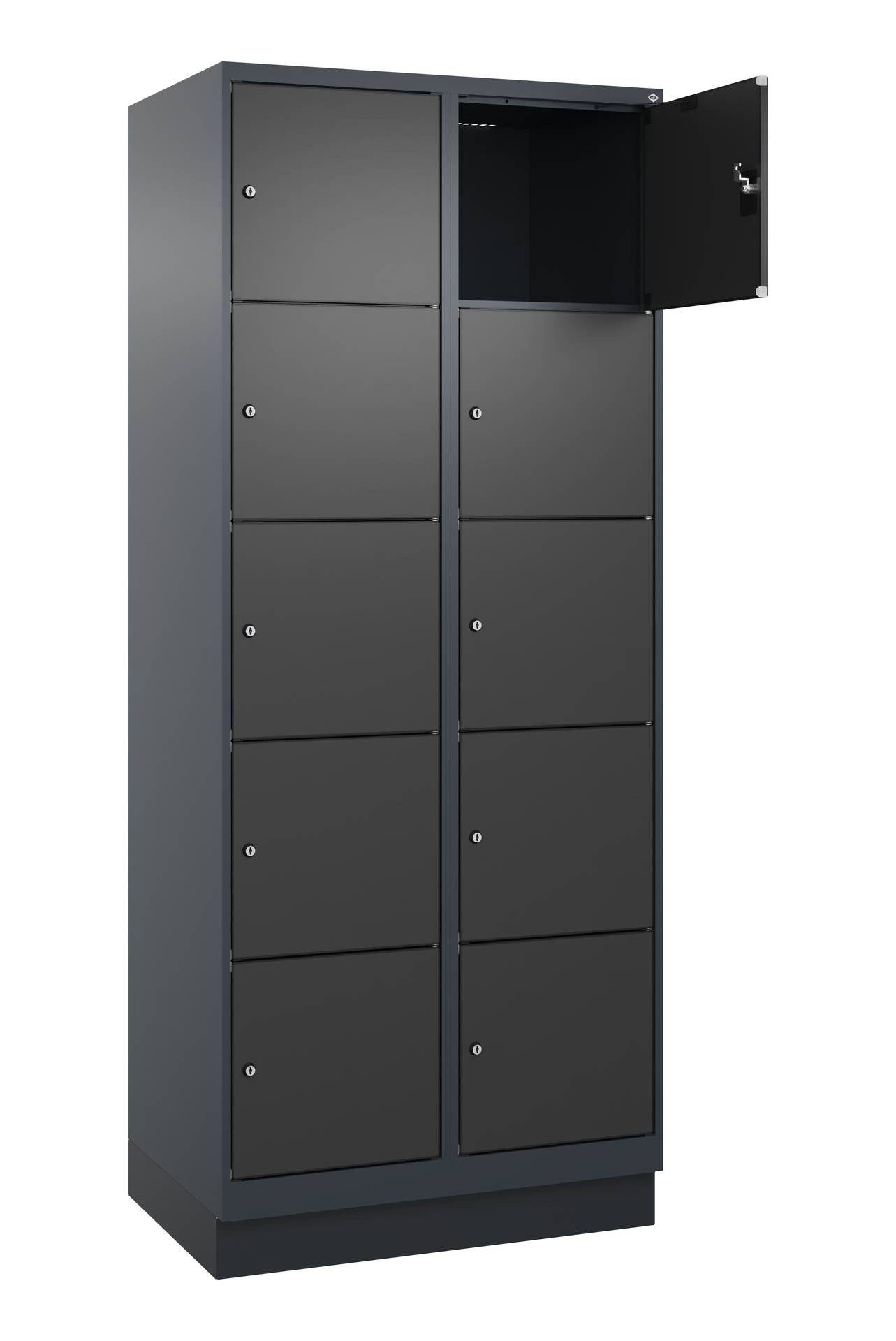 C+P Schlie�fachschrank Evolo PLUS, Sockel, 10 F�cher, 1950x800x500mm