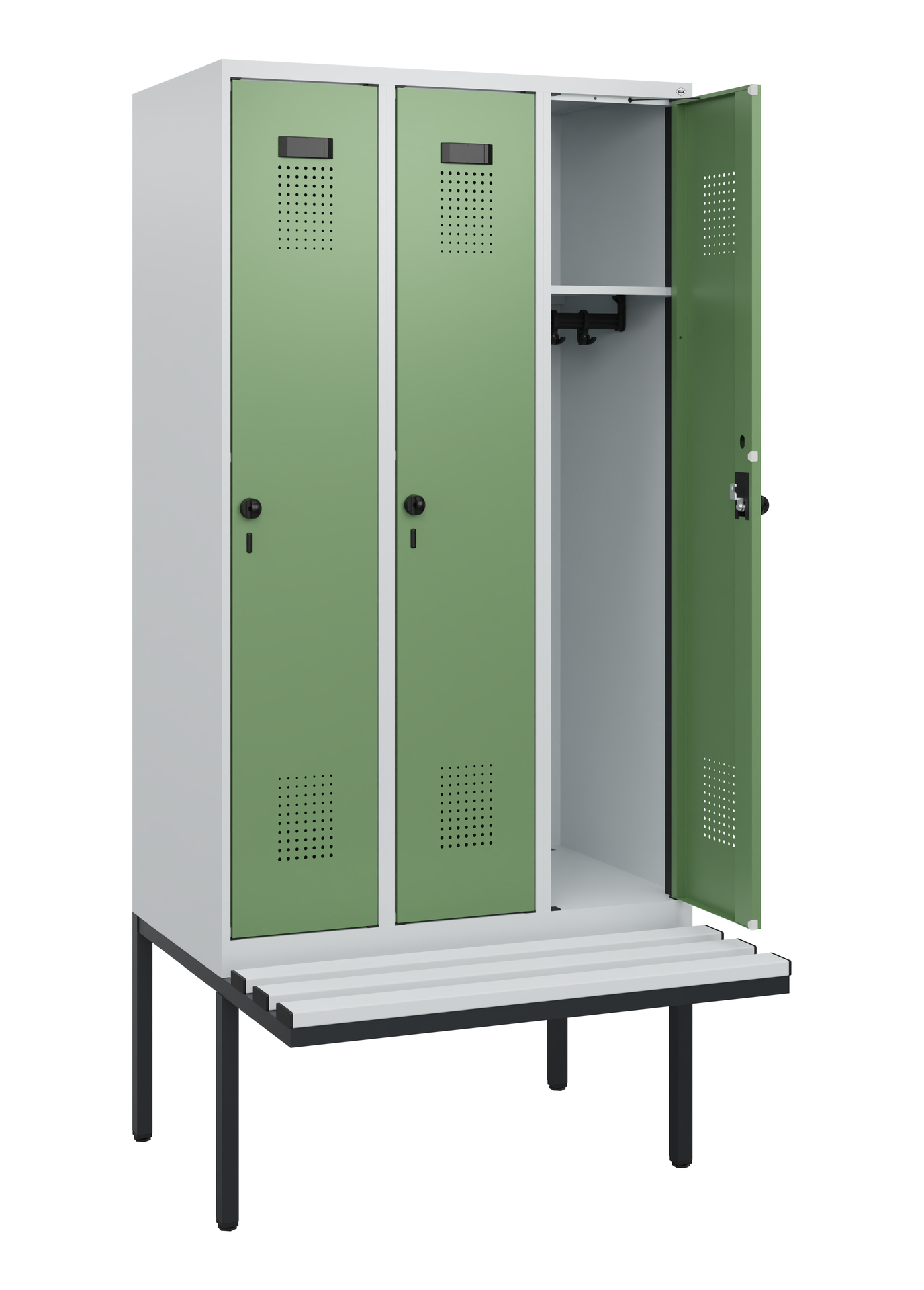 C+P Spind Evolo PLUS, Bank, 3 Abteile, 1950x900x81