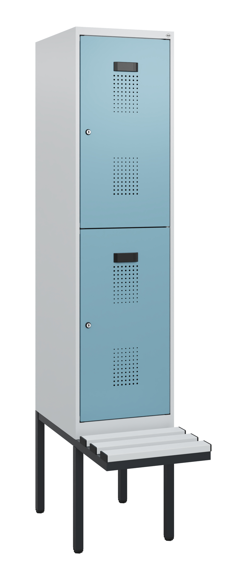 C+P Doppelstock-Spind Evolo PLUS, Bank, 2 Fächer, 