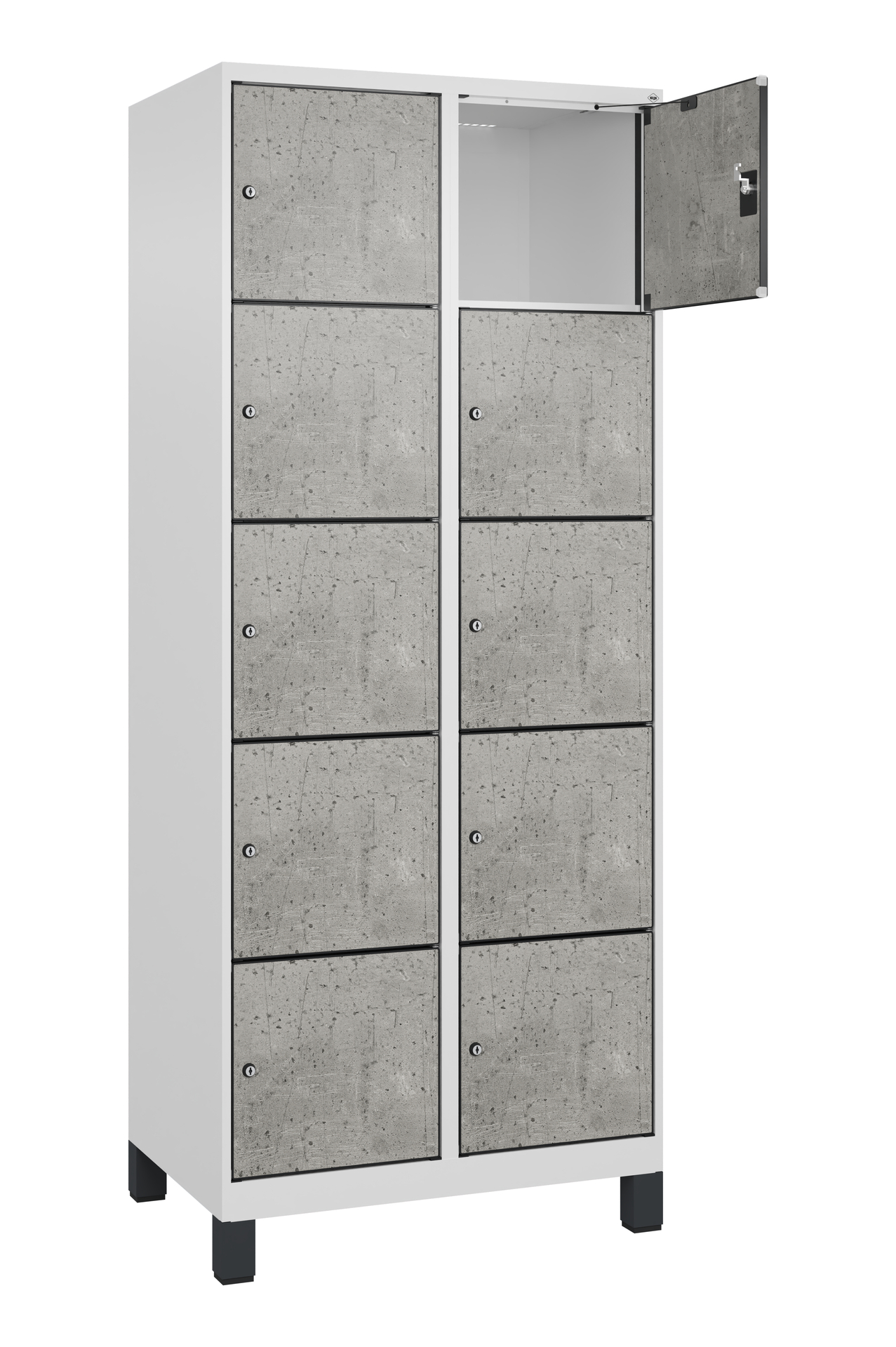 C+P Schlie�fachschrank Evolo PLUS, F��e, 10 F�cher, 1950x800x500mm