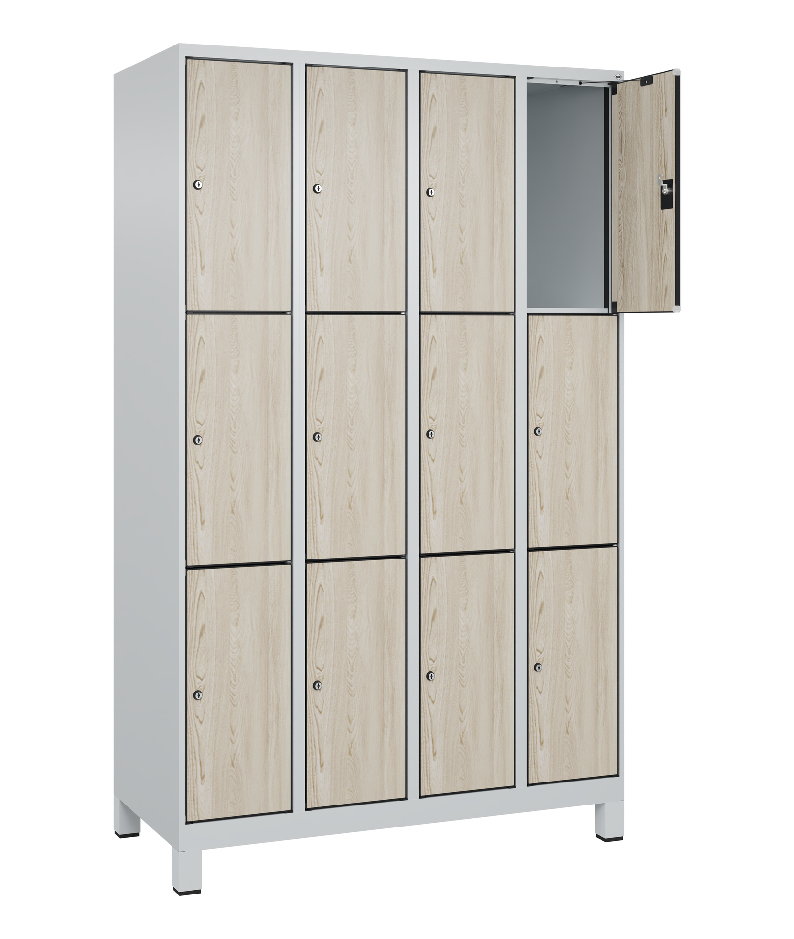 C+P Schlie�fachschrank Evolo PLUS, F��e, 12 F�cher, 1950x1200x500mm