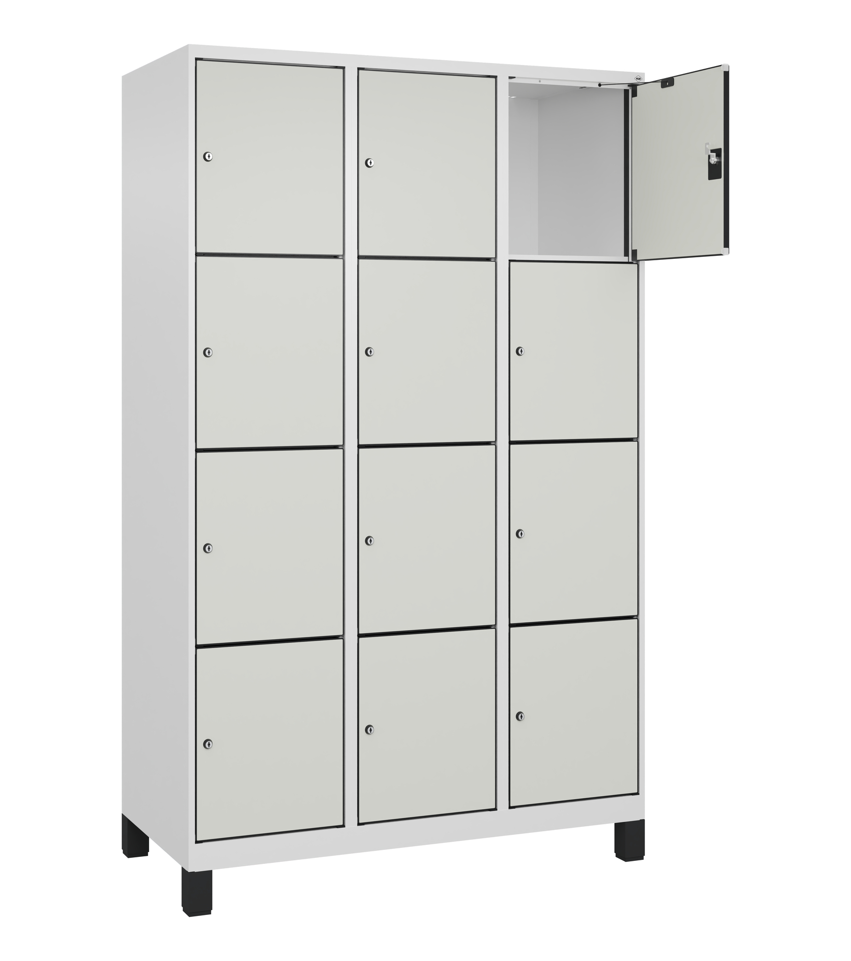 C+P Schlie�fachschrank Evolo PLUS, F��e, 12 F�cher, 1950x1200x500mm
