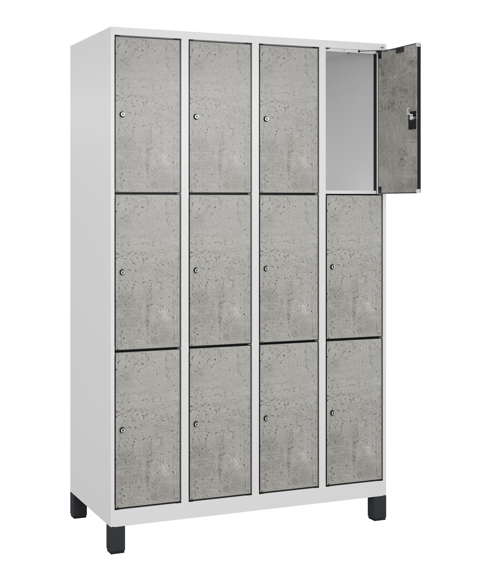 C+P Schlie�fachschrank Evolo PLUS, F��e, 12 F�cher, 1950x1200x500mm