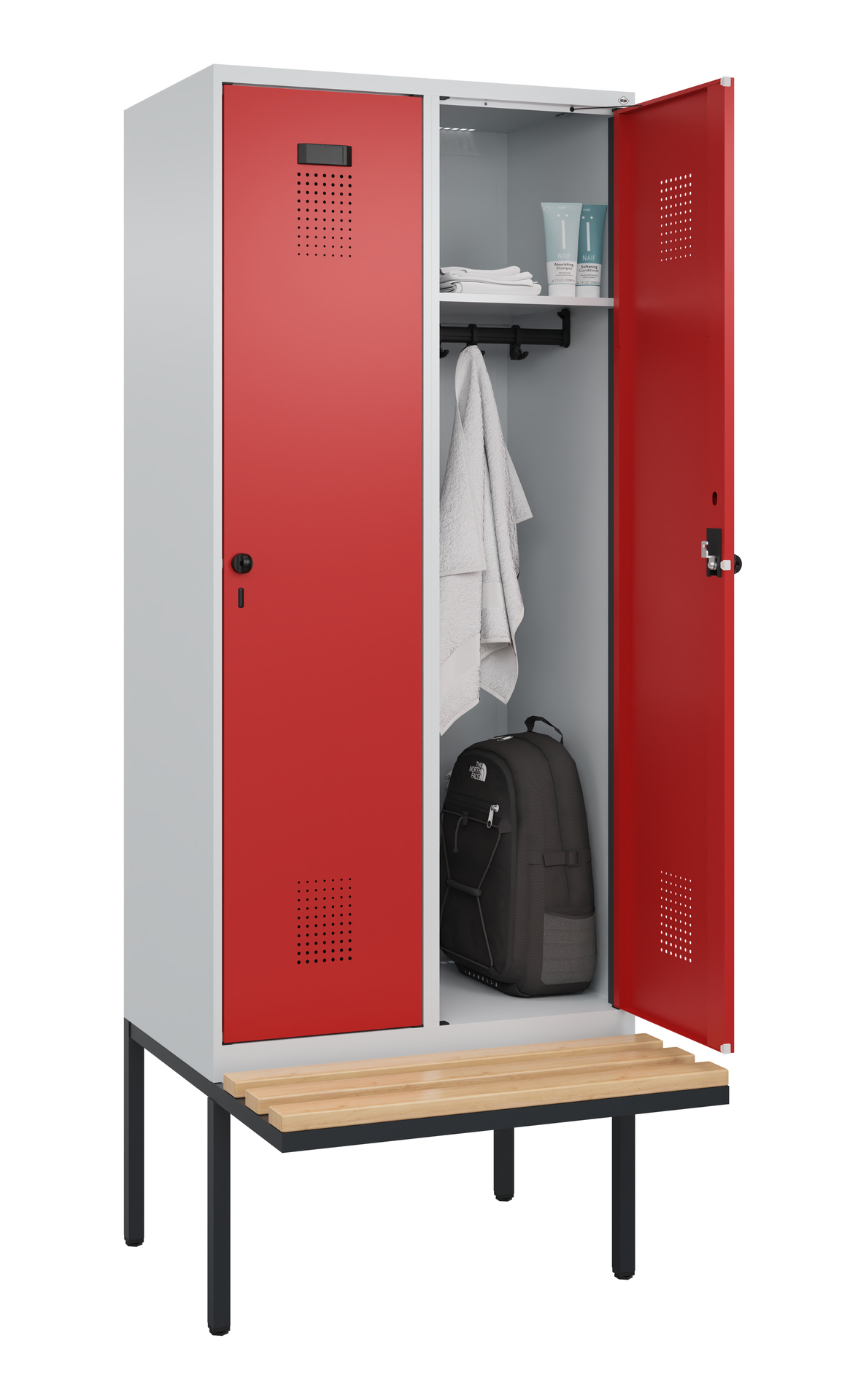 C+P Spind Evolo PLUS, Bank, 2 Abteile, 2120x800x81