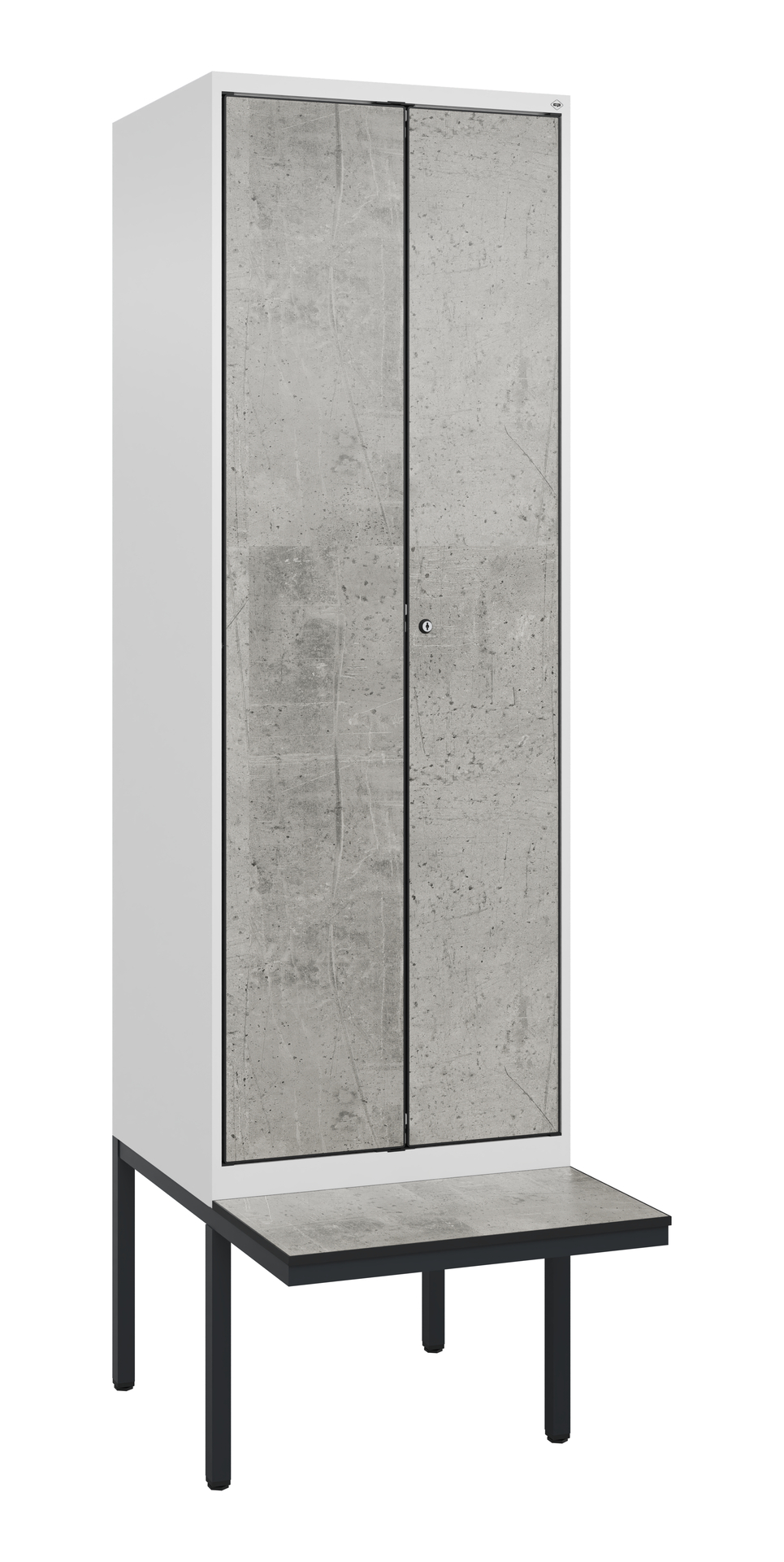 C+P Schwarz-Wei�-Spind Evolo PLUS, Bank, 2 Abteile, 2120x600x815mm