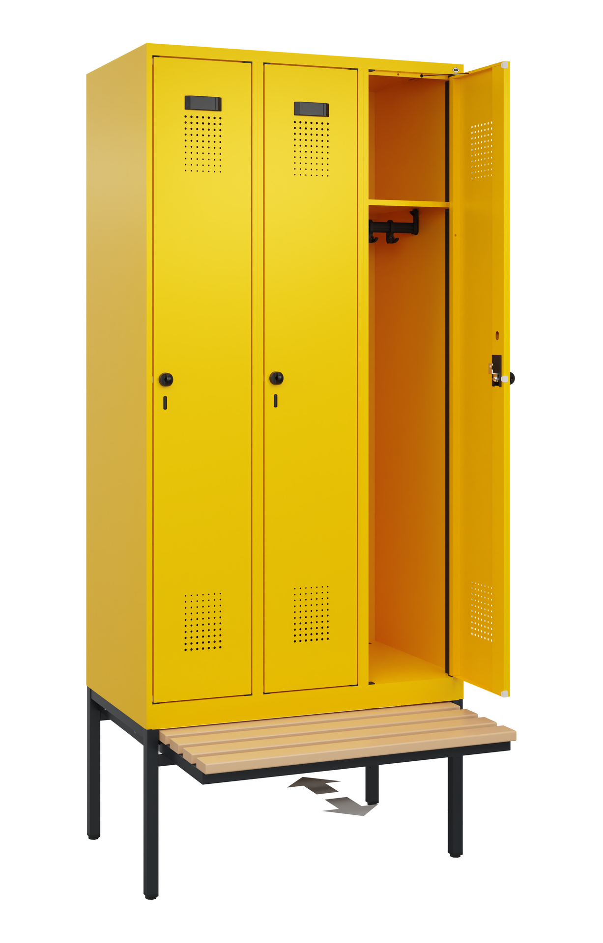 C+P Spind Evolo PLUS, Bank, 3 Abteile, 2120x900x815mm