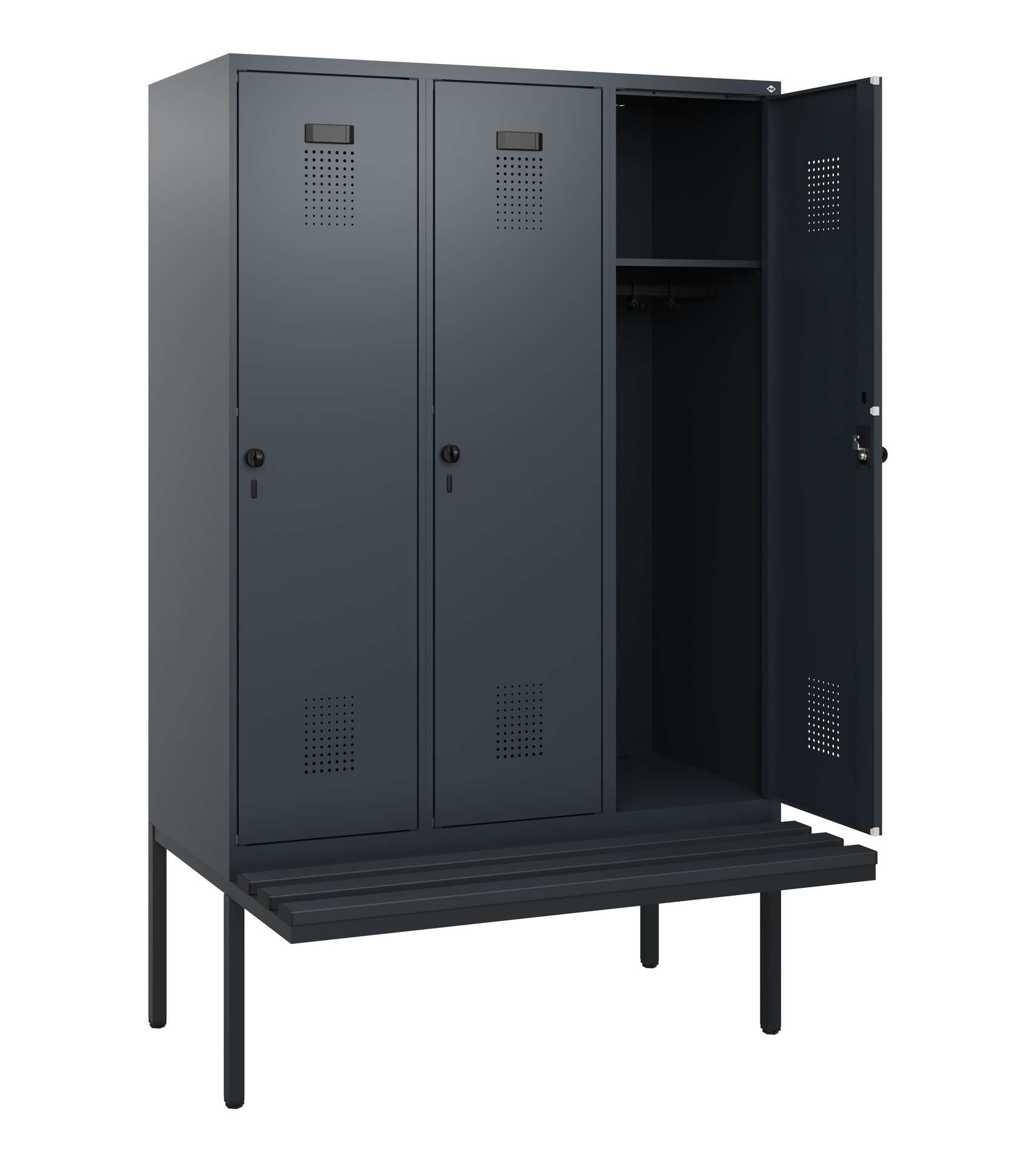 C+P Spind Evolo PLUS, Bank, 3 Abteile, 1950x1200x8