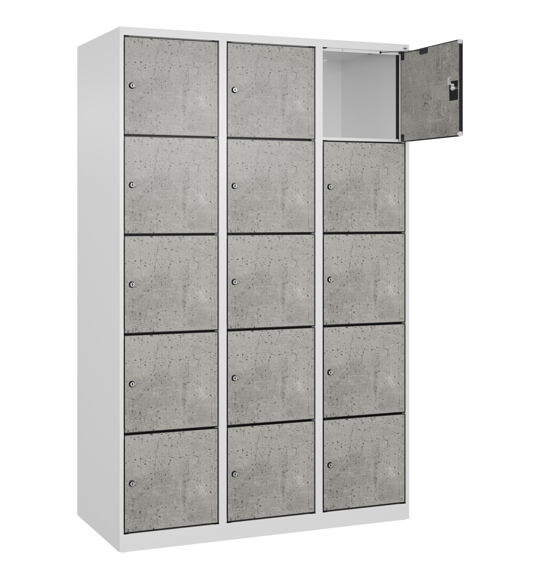 C+P Schlie�fachschrank Evolo PLUS, 15 F�cher, 1850x1200x500mm