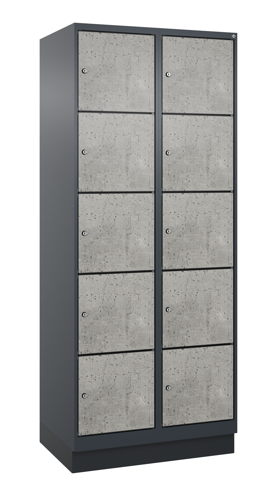 C+P Schlie�fachschrank Evolo PLUS, Sockel, 10 F�cher, 1950x800x500mm
