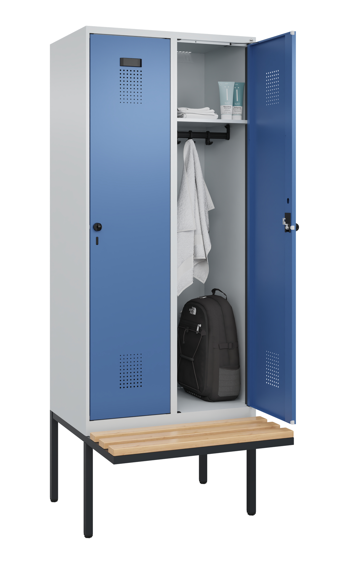 C+P Spind Evolo PLUS, Bank, 2 Abteile, 2120x800x81