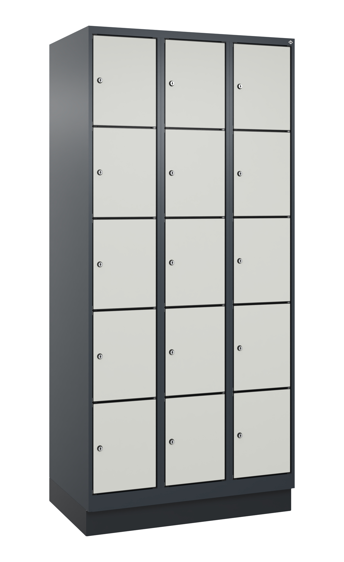 C+P Schlie�fachschrank Evolo PLUS, Sockel, 15 F�cher, 1950x900x500mm